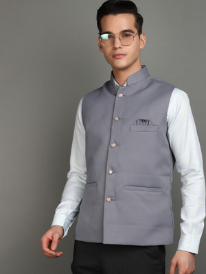 V-MART Sleeveless Solid Men Jacket