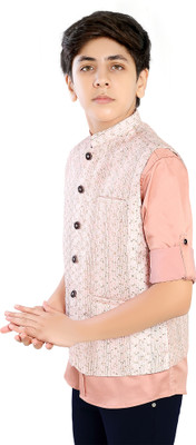 Charchit Sleeveless Printed Boys Jacket