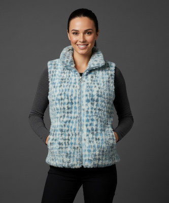 Wineberry Sleeveless Self Design Women Jacket