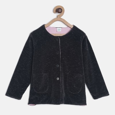 MINI KLUB Full Sleeve Self Design Baby Girls Jacket