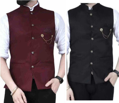 maksud enterprise Sleeveless Solid Men Jacket
