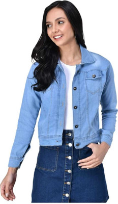 MSFashionoutlet Full Sleeve Self Design Women Denim Jacket
