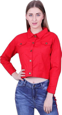 MAGNIFICENT MODA 3/4th Sleeve Self Design Women Denim Jacket