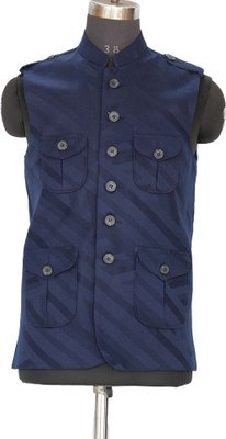 gargian master cut Sleeveless Solid Men Jacket