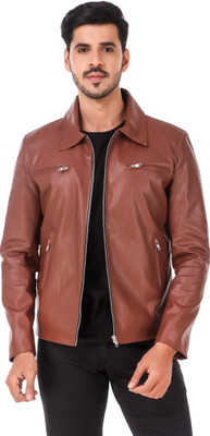 Leather Retail Full Sleeve Solid Men Jacket