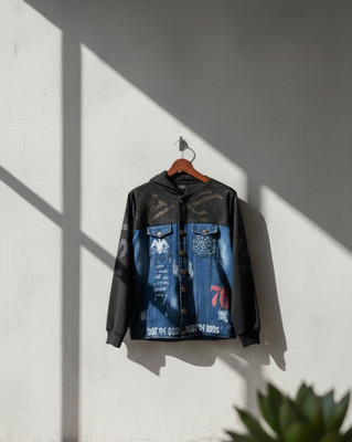 Fight2win Full Sleeve Graphic Print Men Denim Jacket