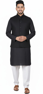 BLACK COOL Sleeveless Solid Men Jacket