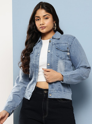 Sangria Full Sleeve Solid Women Denim Jacket