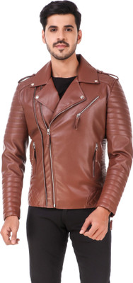 Leather Retail Full Sleeve Solid Men Jacket
