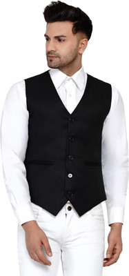 JIHUZUR Solid Men Waistcoat