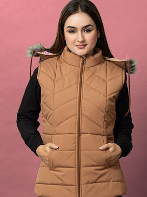 always shine Sleeveless Self Design Women Jacket