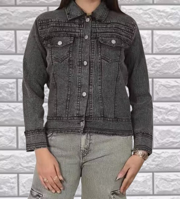 GLAMHOOD Full Sleeve Washed Women Denim Jacket