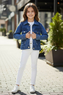 GLAMOUR WORLD GARMENTS Full Sleeve Solid Boys & Girls Denim Jacket