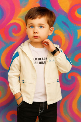 BLACK HUNTER Full Sleeve Printed, Colorblock Boys Jacket