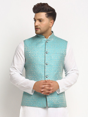 JS COLLECTION Sleeveless Printed Men Jacket