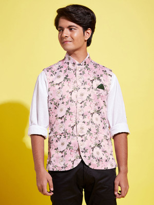 VASTRAMAY YUVA Sleeveless Floral Print Boys Jacket