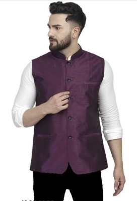 maksud enterprise Sleeveless Self Design Men Jacket