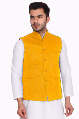 Aaryavar Sleeveless Checkered Men Jacket