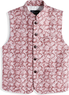 Charchit Sleeveless Floral Print Boys Jacket