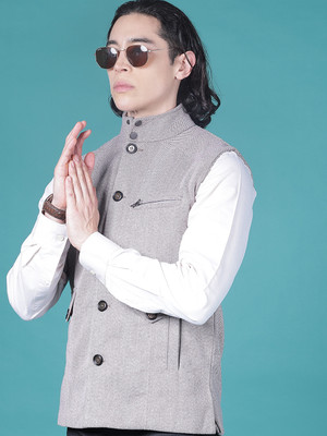 V-MART Sleeveless Self Design Men Jacket