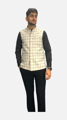 gargian master cut Sleeveless Checkered Men Jacket