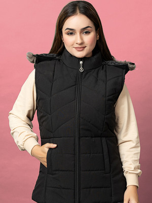 always shine Sleeveless Self Design Women Jacket