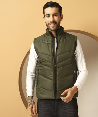 Christy World Sleeveless Self Design Men Jacket