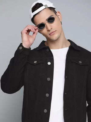 Linaria Full Sleeve Solid Men Denim Jacket