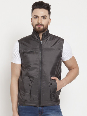 VOXXATI Sleeveless Solid Men Jacket