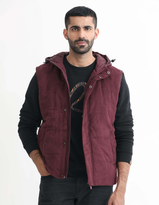 RARE RABBIT Sleeveless Self Design Men Jacket