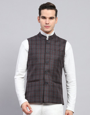 MONTE CARLO Sleeveless Checkered Men Jacket
