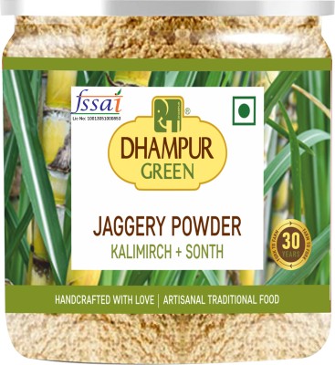 Dhampur Green Spiced Jaggery Powder Black Pepper & Ginger | Kali Mirch & Sonth ka Masala Gur Powder Jaggery(300 g)