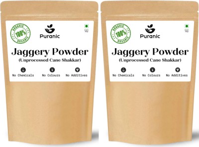 Puranic Organic Jaggery Powder I Natural & Chemical Free I Nattu Sakkarai I Gur \ Raw Powder Jaggery(1800 g, Pack of 2)