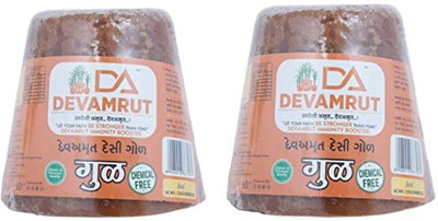 devamrut Chemical Free Jaggery Dhep | Jaggey Tub | Gud Dhep | Pack of 2 | 450 g Block Jaggery(450 g, Pack of 2)
