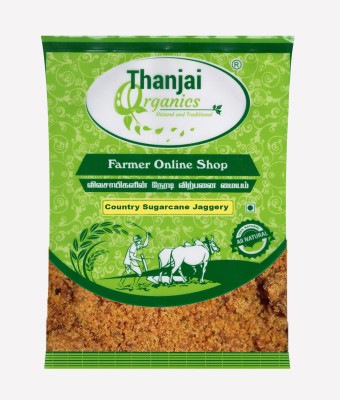 Thanjai Organics Sugarcane Jaggery Powder 1000g X 2, Gur Powder, Chemical free Nattu Sakkarai Powder Jaggery(2 kg, Pack of 2)