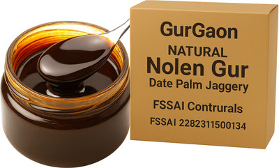 GurGaon Naturals Natural Nolen Gur – Pure Liquid Khejur Ras Jaggery Liquid Jaggery(500 g)