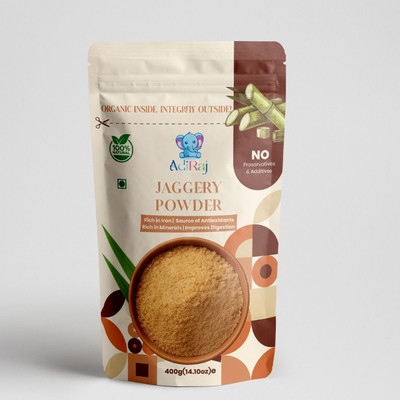 ADIRAJ Organic Jaggery Powder / Naturally processed & Farm fresh/ Natural sweetness Powder Jaggery(400 g)