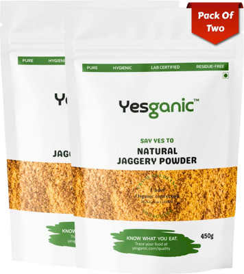 Yesganic Natural Jaggery Powder – Pure, Hygienic, Lab-Tested & Chemical-Free Powder Jaggery(900 g, Pack of 2)