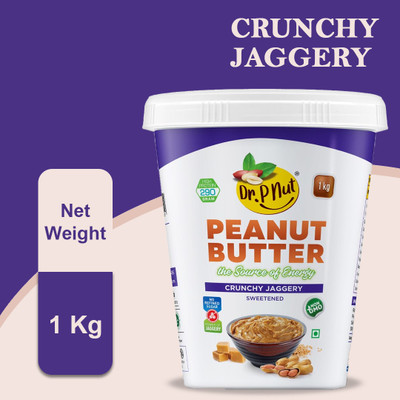 Dr. P Nut Crunchy Jaggery Peanut Butter | Nutritious & Tasty, Rich in Protein(1 kg)