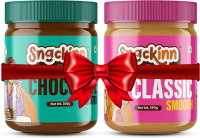 Snackinn Peanut Butter Combo Pack Chocolate Smooth & Classic Smooth 2 Jars 350g Each  (700 G) For Rs. 203 @ 50 %