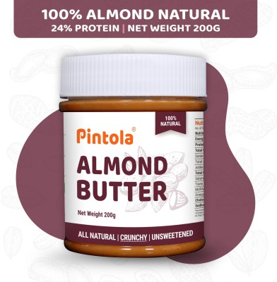 Pintola All Natural Almond Butter (Crunchy) (Unsweetened)(200 g)