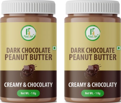 First Diet Nutrition Creamy & Chocolaty Dark Chocolate Peanut Butter 1 kg(Pack of 2)