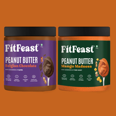 FitFeast Mango Madness and Belgian Chocolate Peanut Butter(800 g, Pack of 2)