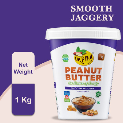 Dr. P Nut Smooth Jaggery Peanut Butter | High-Protein, Healthy & Delicious spread(1 kg)