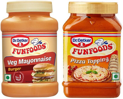 FUNFOODS by Dr. Oetker VEG. MAYONNAISE BURGER + PIZZA TOPPING(0.25 kg, Pack of 2)