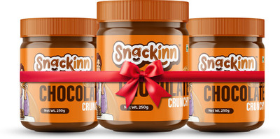 snackinn Peanut Butter Combo Pack Chocolate Crunchy | 3 Jars 250g Each(750 g, Pack of 3)