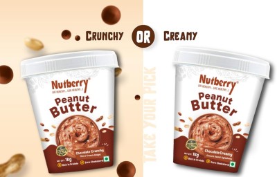 Nutberry PEANUT BUTTER CHOCOLATE CRUNCHY AND CREAMHY 1KG SUPER COMBO PACK 2 kg(Pack of 2)