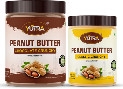 YUTRA High Protein Peanut Butter Chocolate Crunchy1kg and Classic Crunchy500gm combo(1.5 kg, Pack of 2)