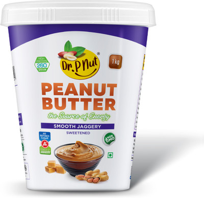 Dr. P Nut Smooth Jaggery Peanut Butter Rich Taste & Nutrition Perfect Spread Healthy Snack(1 kg)