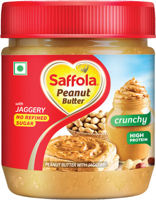 Saffola Peanut Butter with Jaggery, Crunchy, High Protein, No Refined Sugar(350 g)